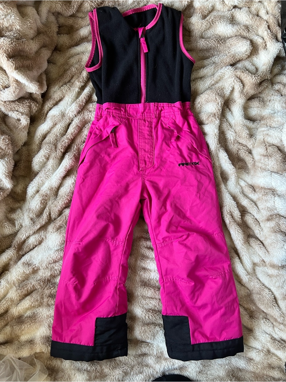 Kids Insulated Fuchsia Snow Overalls - Strap Bib Pants